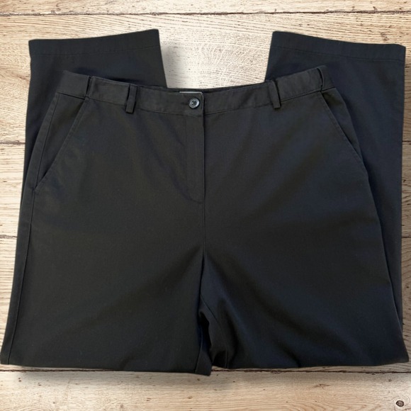 L.L. BEAN Womens Classic Fit Chino‎ Pants - Size 16 Petite - Black - Picture 2 of 7